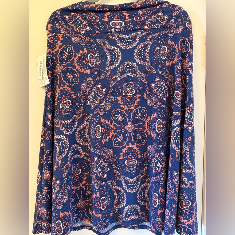 LuLaRoe Azure Skirt with Blue and Pink Floral Design